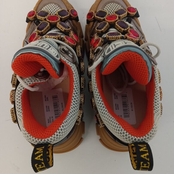 GUCCI Women's 'Multicolor' Flashtrek Sneakers w/ Crystals - EU36/US6 - Picture 9 of 13